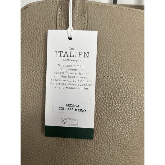 NWT Anna Paola Italian Leather Suede Satchel Riva Color Cappuccino - Picture 2 of 11